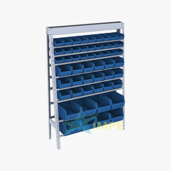 Estante Caixa Box Bin - 53 Gavetas - Mista