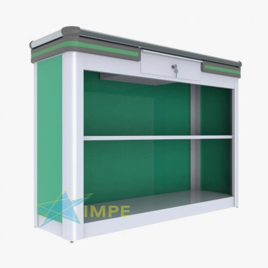 Balcão Fiscal Luxo - 130cm - Tampo em Aço
