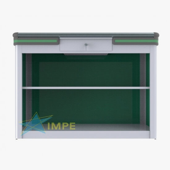 Balcão Fiscal Luxo - 130cm - Tampo em Aço